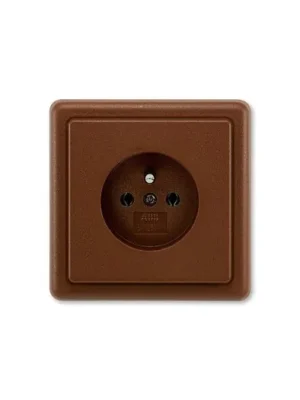ABB 5517-2389 H3 Classic Zásuvka jednonásobná s ochranným kolíkem, hnědá Omezená Nabídka