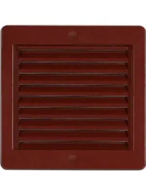 Větrací mřížka s rámečkem a síťovinou hnědá 150 x 150 mm Sleva