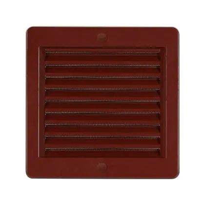 Větrací mřížka s rámečkem a síťovinou hnědá 150 x 150 mm Sleva