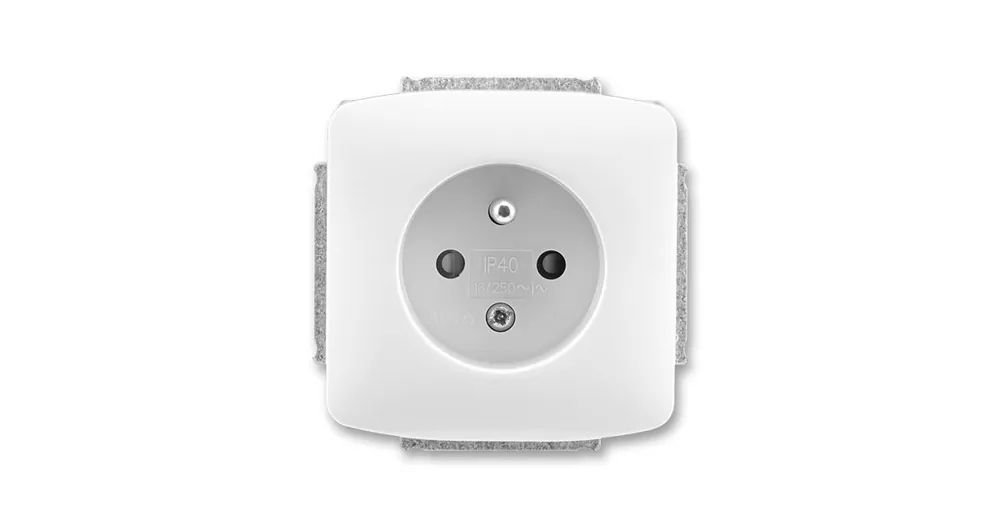 ABB 5518A-A2359 B Tango® Zásuvka jednonásobná šroubový strojek s ochranným kolíkem, s clonkami, bílá Nízká Cena