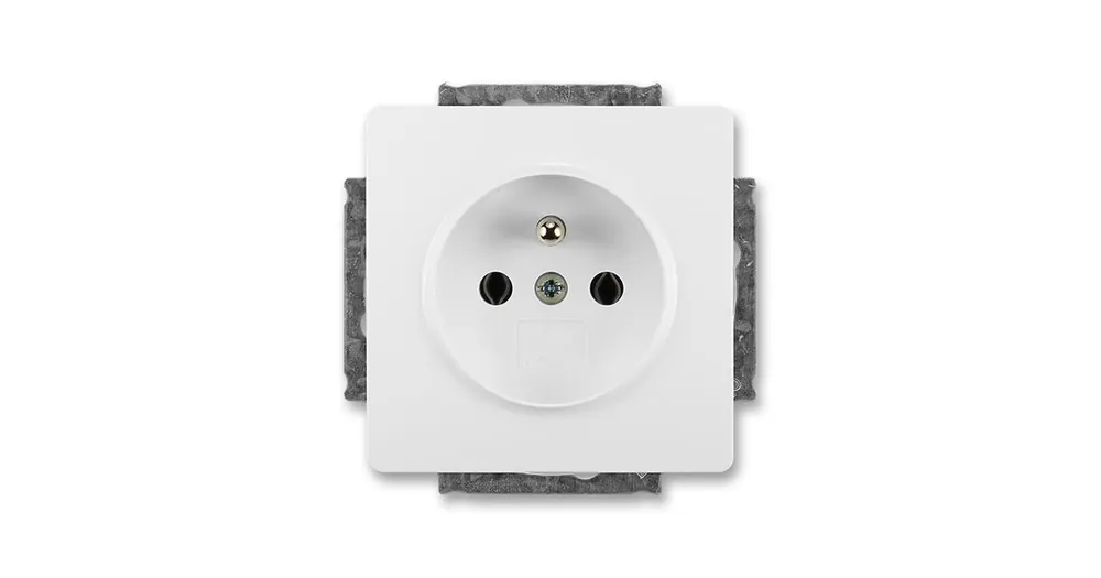 ABB 5518G-A02349 B1 Swing®, Swing®L Zásuvka jednonásobná s ochranným kolíkem, jasně bílá Jen Po Omezenou Doba