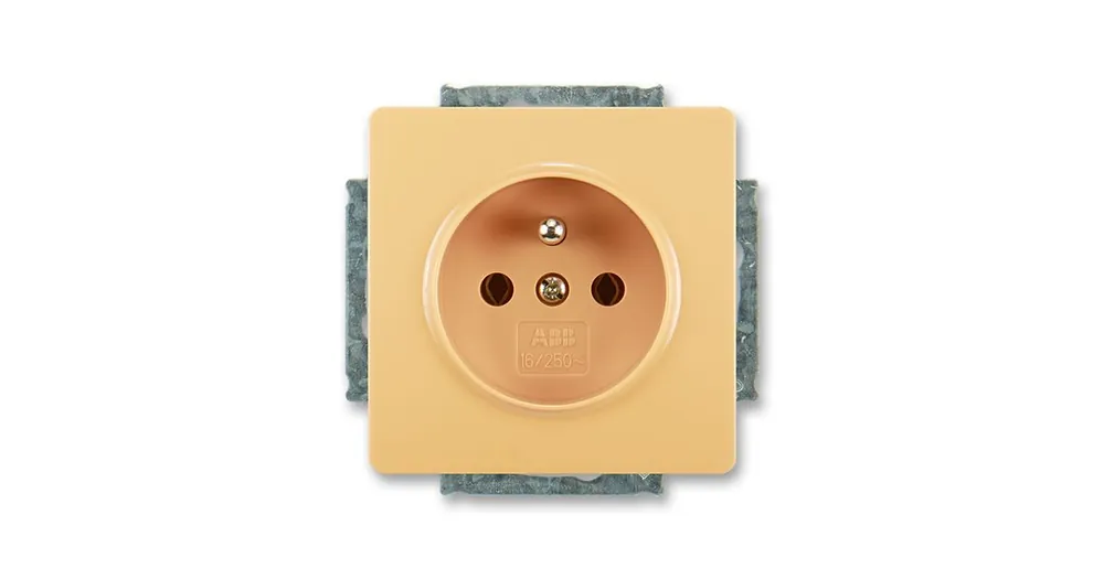 ABB 5518G-A02349 D1 Swing®, Swing®L Zásuvka jednonásobná s ochranným kolíkem, béžová Jen Po Omezenou Doba