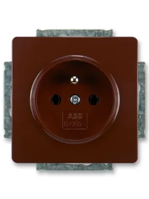 ABB 5518G-A02349 H1 Swing®, Swing®L Zásuvka jednonásobná s ochranným kolíkem, hnědá Ověřený