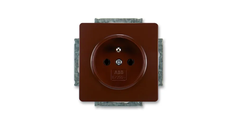 ABB 5518G-A02349 H1 Swing®, Swing®L Zásuvka jednonásobná s ochranným kolíkem, hnědá Ověřený