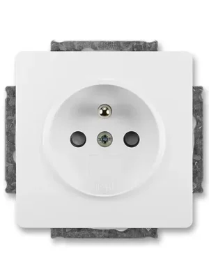 ABB 5518G-A02359 B1 Swing®, Swing®L Zásuvka jednonásobná s ochranným kolíkem, s clonkami, jasně bílá Originální