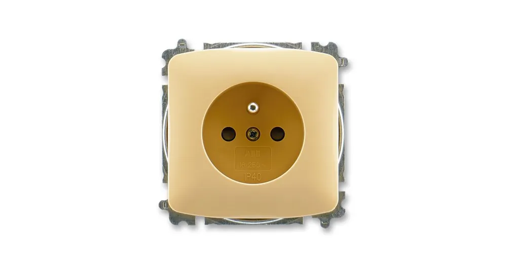 ABB 5519A-A02357 D Tango® Zásuvka jednonásobná s ochranným kolíkem, s clonkami, béžová Expresní Doručení