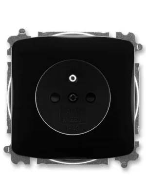 ABB 6619A-A06357 N Tango® Zásuvka jednonásobná s ochranným kolíkem, s clonkami, černá , náhrada za 5519A-A02357 N Finální Výprodej