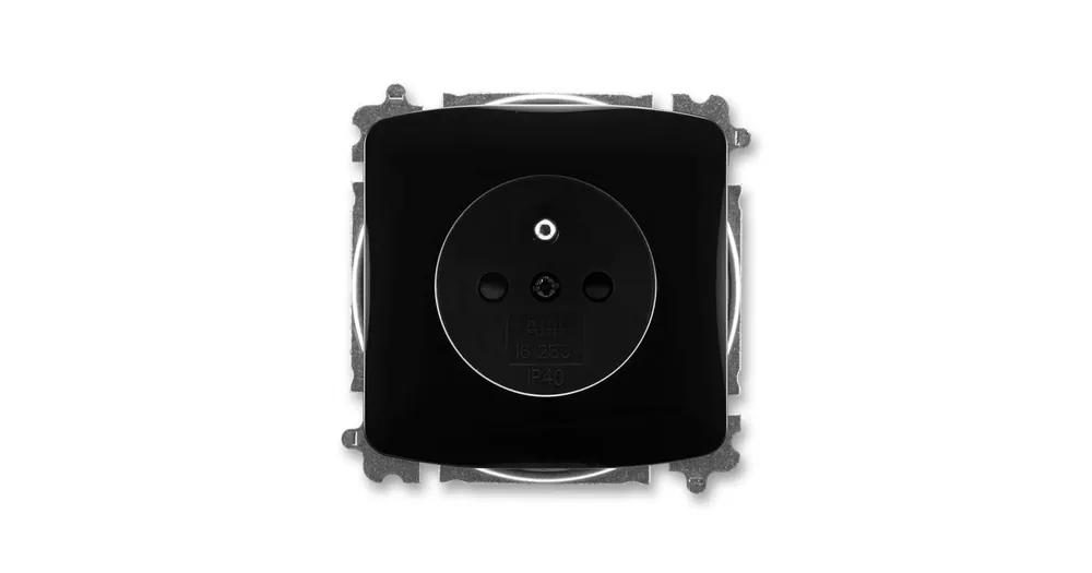 ABB 6619A-A06357 N Tango® Zásuvka jednonásobná s ochranným kolíkem, s clonkami, černá , náhrada za 5519A-A02357 N Finální Výprodej