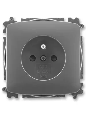 ABB 6619A-A06357 S2 Tango® Zásuvka jednonásobná s ochranným kolíkem, s clonkami, kouřová šedá, náhrada za 5519A-A02357 S2 Originální
