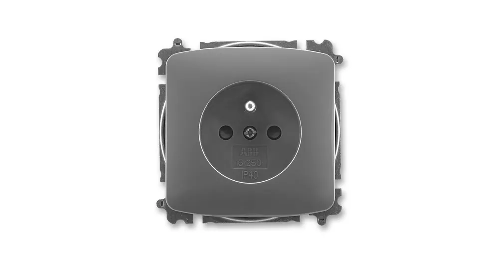 ABB 6619A-A06357 S2 Tango® Zásuvka jednonásobná s ochranným kolíkem, s clonkami, kouřová šedá, náhrada za 5519A-A02357 S2 Originální