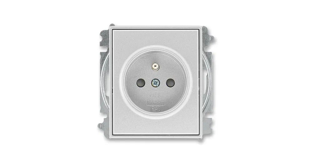 ABB 5519E-A02357 08 Time®, Arbo Zásuvka jednonásobná s ochranným kolíkem, s clonkami, titanová Super Cena