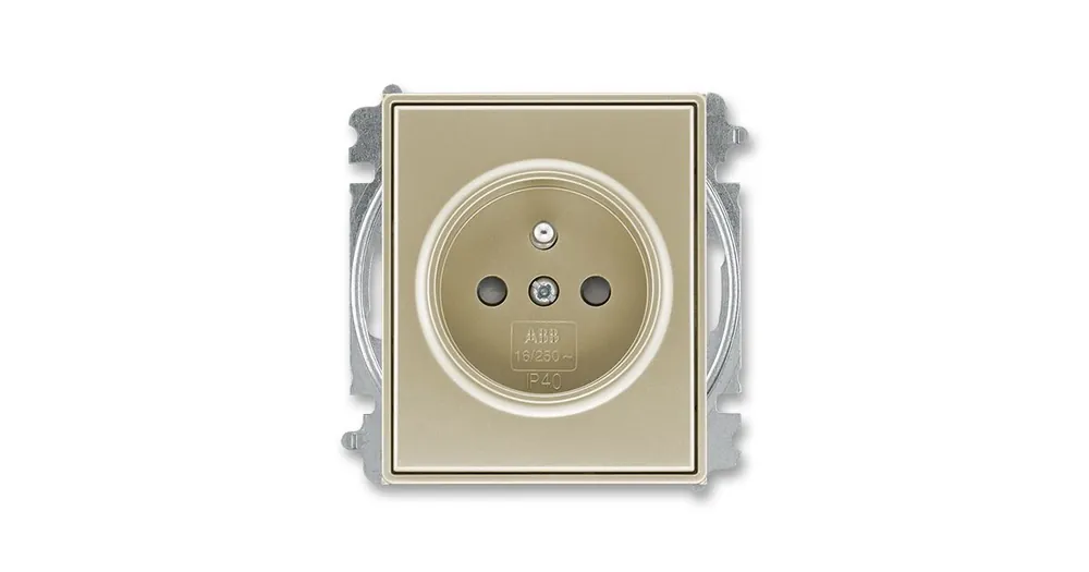 ABB 5519E-A02357 33 Time®, Time® Arbo Zásuvka jednonásobná s ochranným kolíkem, s clonkami, šampaňská Přímo Od Výrobce