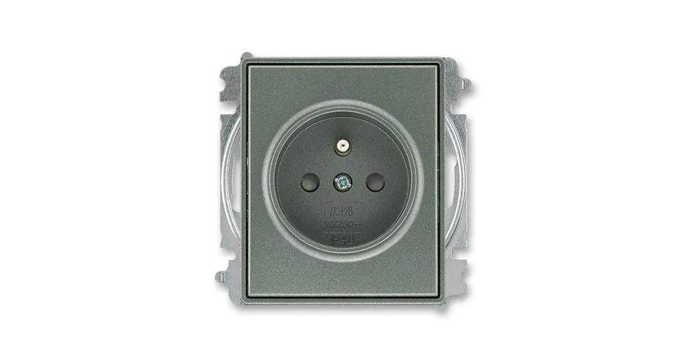 ABB 5519E-A02357 34 Time®, Time® Arbo Zásuvka jednonásobná s ochranným kolíkem, s clonkami, antracitová Časově Omezené