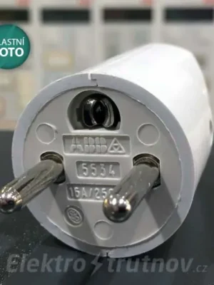 ABB 5534N-C02100 B Vidlice dvojpólová s ochrannými kontakty, s přímým vývodem, bílá Doprava Zdarma