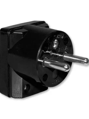 ABB 5536-2159 N Vidlice dvojpólová s ochranným kontaktem, s postranním vývodem, černá Rychlé Dodání