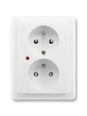 ABB 5592C-2349B1 Classic Zásuvka dvojnásobná s ochrannými kolíky, s ochranou před přepětím, jasně bílá Top Prodej