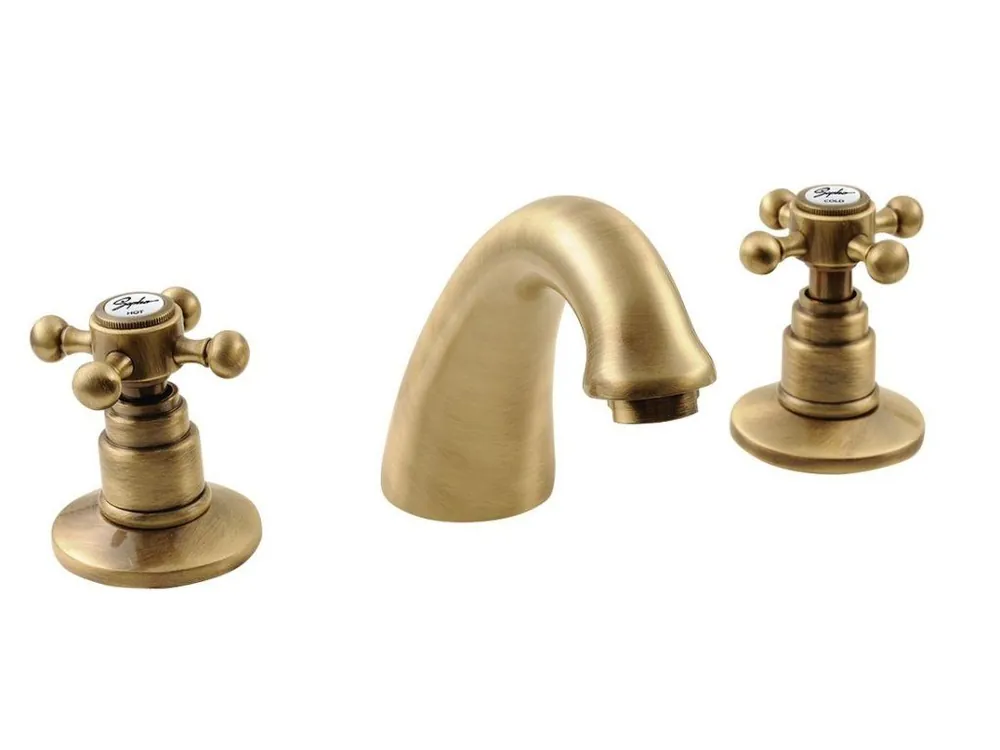 Akce ANTEA tříprvková umyvadlová baterie s výpustí, bronz