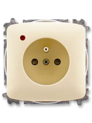 ABB 5599A-A02357 C Tango® Zásuvka jednonásobná s ochranným kolíkem, s clonkami, s ochranou před přepětím, slonová kost Super Cena
