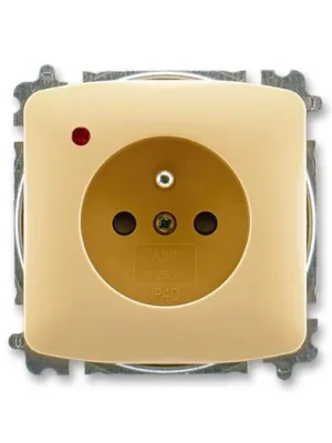 ABB 5599A-A02357 D Tango® Zásuvka jednonásobná s ochranným kolíkem, s clonkami, s ochranou před přepětím, béžová Finální Výprodej