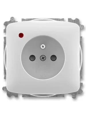 ABB 5599A-A02357 S Tango® Zásuvka jednonásobná s ochranným kolíkem, s clonkami, s ochranou před přepětím,Světle ŠEDÁ Akční Cena