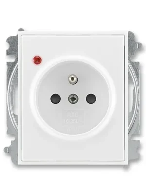 ABB 5599E-A02357 03 Element®, Time®, Time® Arbo Zásuvka jednonásobná s ochranným kolíkem, s clonkami, s ochranou před přepětím, bílá / bílá Přímo Od Výrobce