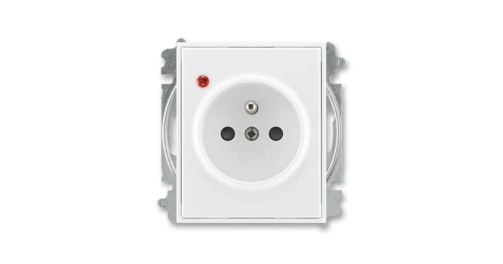 ABB 5599E-A02357 03 Element®, Time®, Time® Arbo Zásuvka jednonásobná s ochranným kolíkem, s clonkami, s ochranou před přepětím, bílá / bílá Přímo Od Výrobce