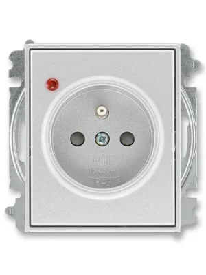 ABB 5599E-A02357 08 Time®, Time® Arbo Zásuvka jednonásobná s ochranným kolíkem, s clonkami, s ochranou před přepětím, titanová Expresní Doručení