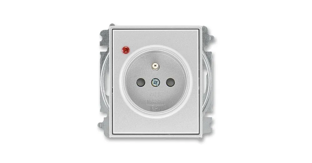 ABB 5599E-A02357 08 Time®, Time® Arbo Zásuvka jednonásobná s ochranným kolíkem, s clonkami, s ochranou před přepětím, titanová Expresní Doručení