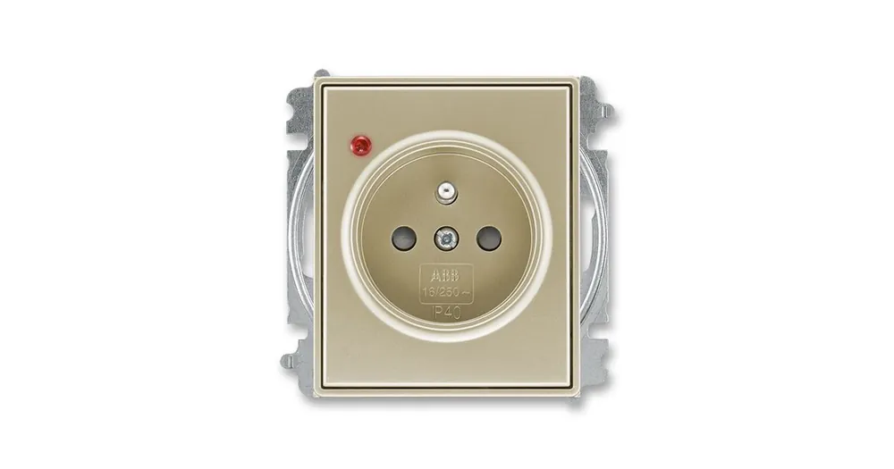 ABB 5599E-A02357 33 Time®, Time® Arbo Zásuvka jednonásobná s ochranným kolíkem s ochranou před přepětím ŠAMPAŇSKÁ Levný