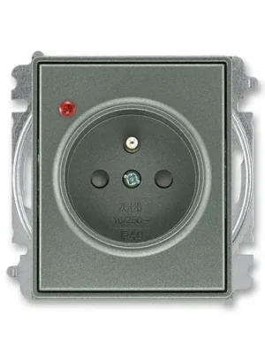 ABB 5599E-A02357 34 Time®, Time® Arbo Zásuvka jednonásobná s ochranným kolíkem, s clonkami, s ochranou před přepětím, antracitová Rychlé Dodání