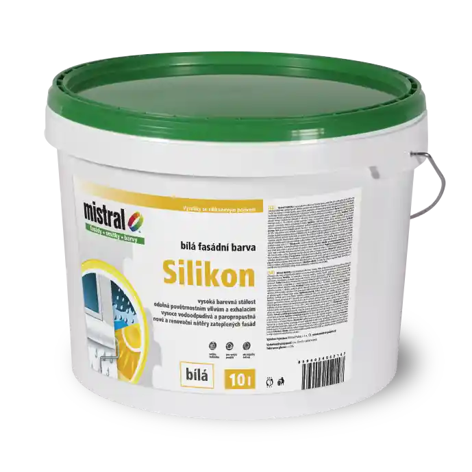 MISTRAL Silikon BÍLÁ fasádní barva 1l Akce