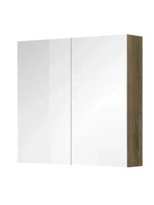 Nízká Cena Mereo Aira, koupelnová galerka 80 cm, zrcadlová skříňka, dub Halifax