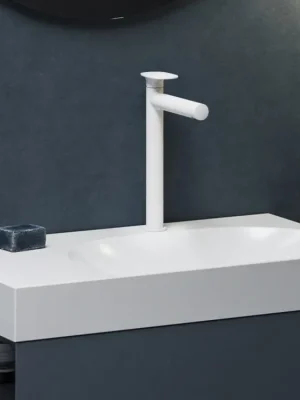 Značkový SG 015.10WHM Umyvadlová stojánková baterie 315 mm bez výpusti, bílá matná