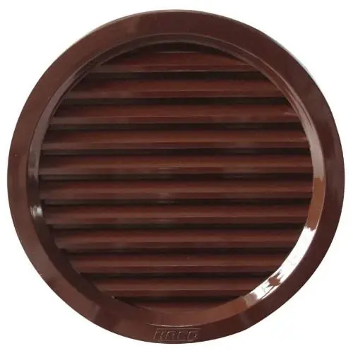 Značkový Mřížka větrací Haco kruhová 110 mm se síťovinou, plastová, hnědá