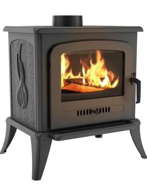 Značkový KRATKI krbová kamna KOZA K7 - černá