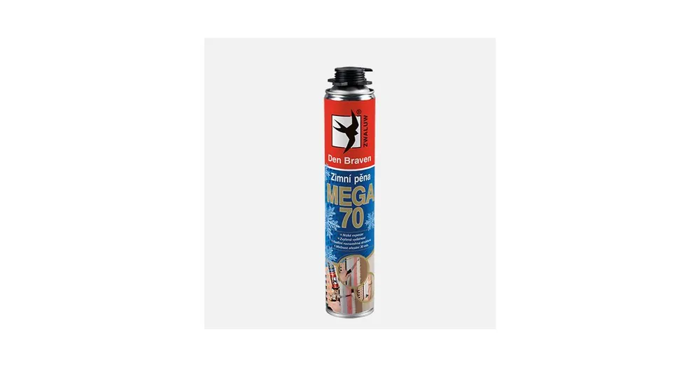 Akce Den Braven - Zimní pistolová pěna MEGA 70, pistolová dóza 870 ml, žlutá