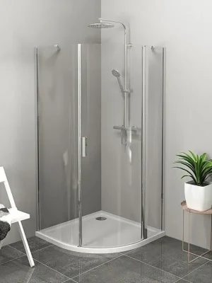 ZOOM čtvrtkruhová sprchová zástěna 900x900mm, čiré sklo, pravá Finální Výprodej