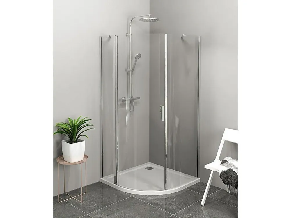 ZOOM čtvrtkruhová sprchová zástěna 900x900mm, čiré sklo, levá Sleva