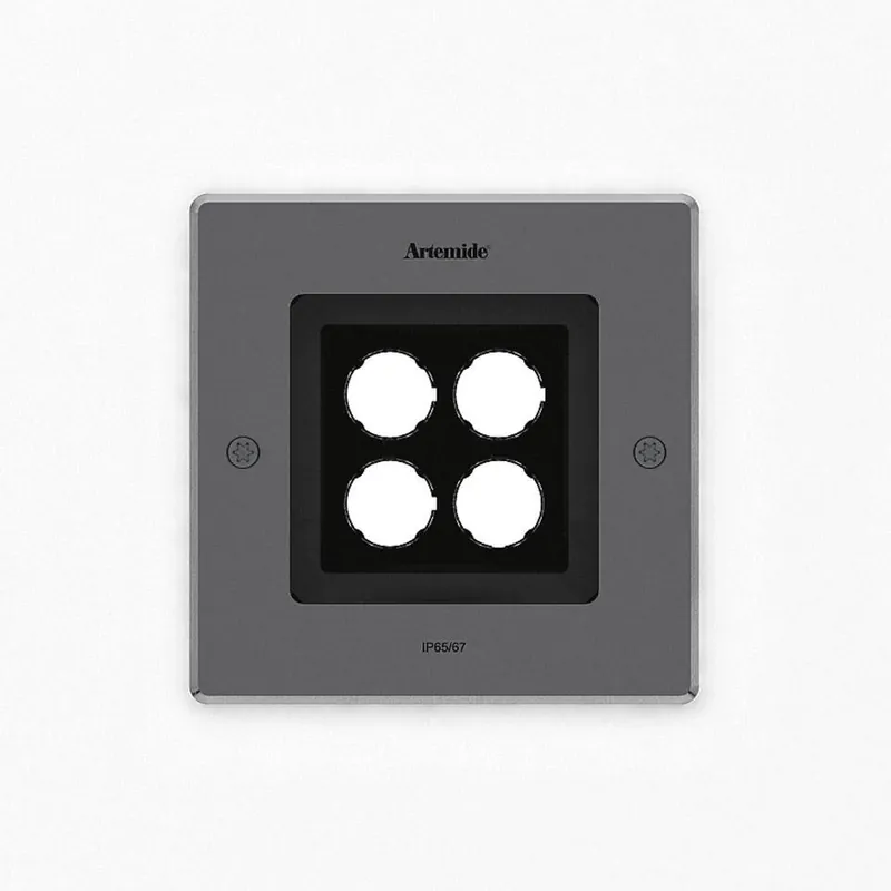 Značkový Ego 150 downlight čtverec 5° 3000K Inox IK09 - ARTEMIDE