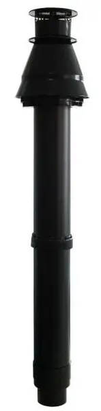 Značkový Regulus Komínek 60/100 PP černý průchod otvorem průměr 125 mm  11253