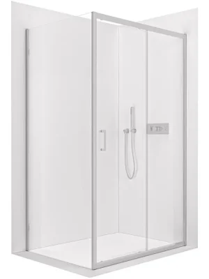 Akce CERANO - Sprchový kout Orlano L/P - 5 mm - chrom, transparentní sklo - 140x80x195 cm - posuvný