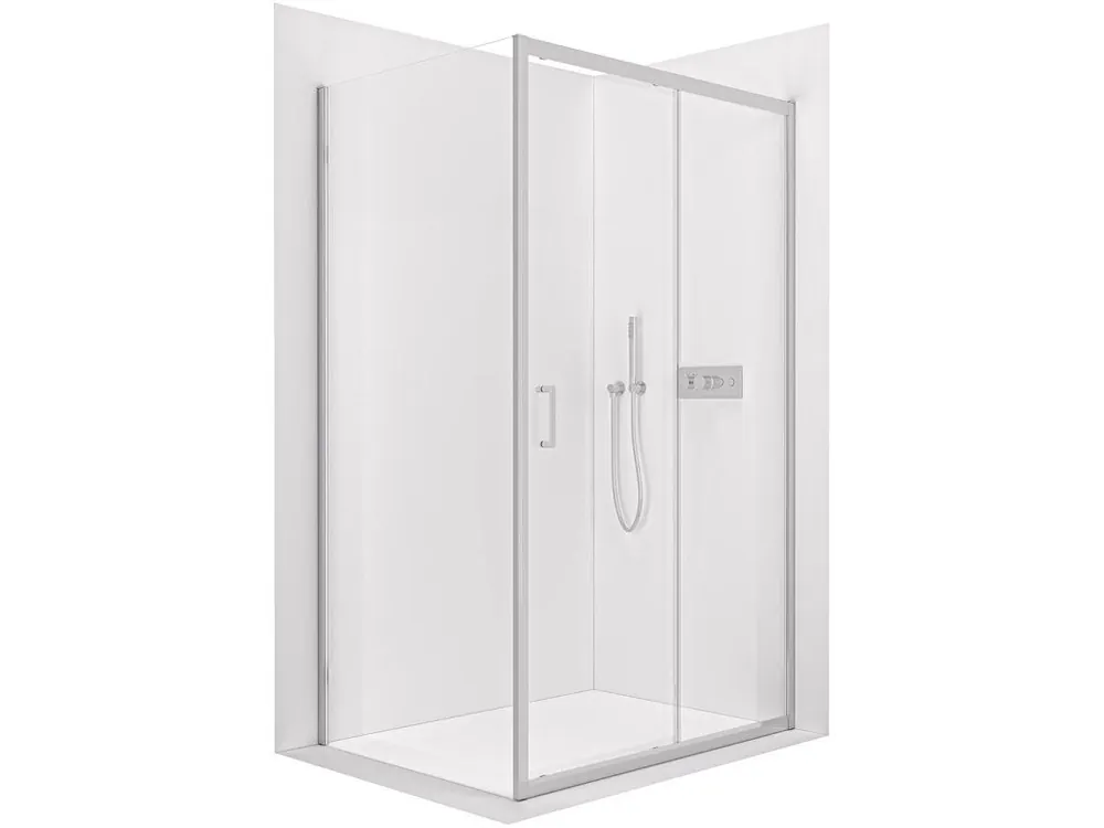 Akce CERANO - Sprchový kout Orlano L/P - 5 mm - chrom, transparentní sklo - 140x80x195 cm - posuvný