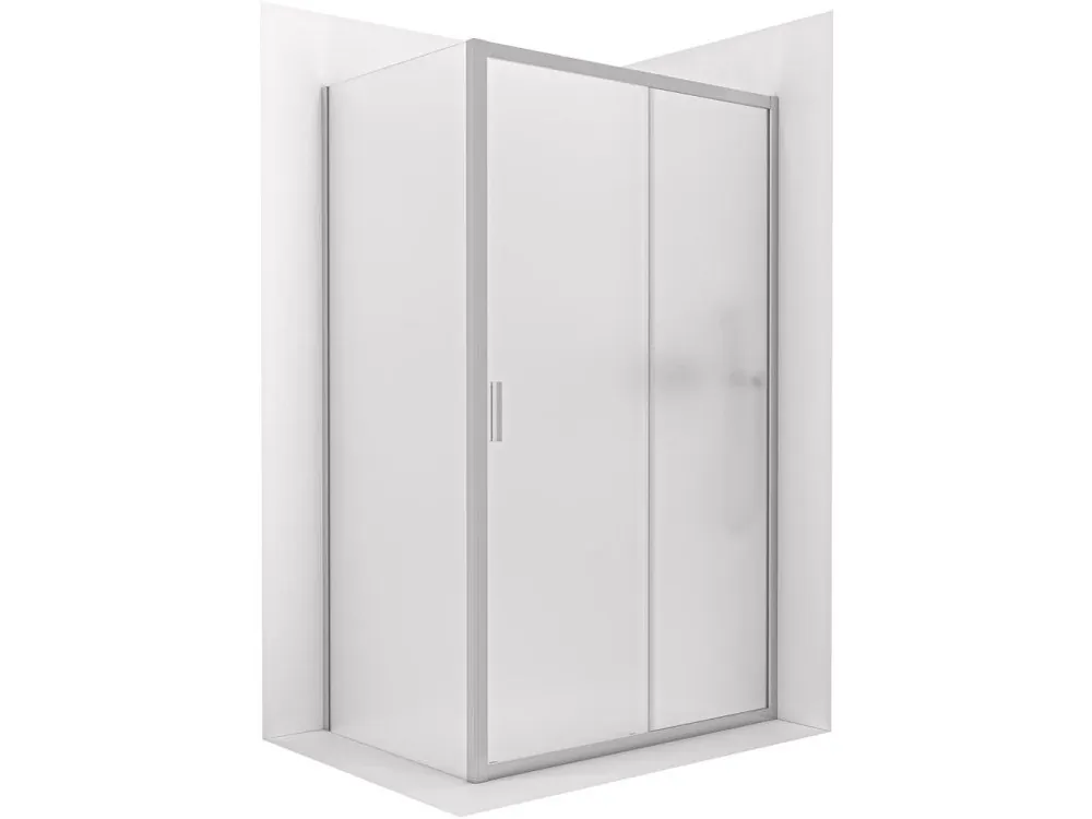 Značkový CERANO - Sprchový kout Varone LINE L/P - 6 mm - chrom, mléčné sklo - 120x70 cm - posuvný