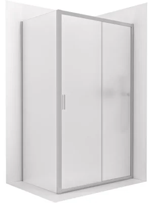 Akce CERANO - Sprchový kout Varone LINE L/P - 6 mm - chrom, mléčné sklo - 130x90 cm - posuvný