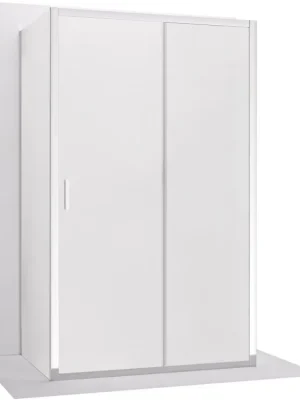 Značkový CERANO - Třístěnný sprchový kout Varone LINE U L/P - 6 mm - chrom, mléčné sklo - 110x80 cm - posuvný