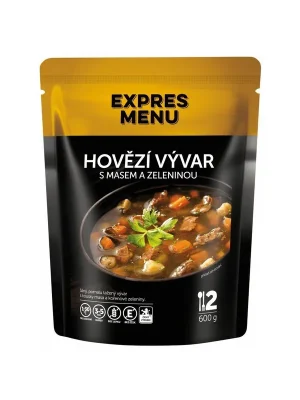 Expres Menu hovězí vývar s masem a zeleninou 2 porce 600g Top Prodej