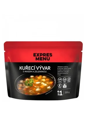 Expres Menu kuřecí vývar s masem a zeleninou 1 porce 330g Omezená Nabídka