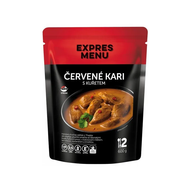 Rychlé Dodání Expres Menu červené kari s kuřetem 2 porce 600g