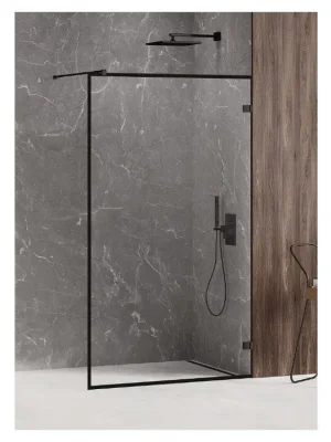 Značkový Walk-In Avexa black 70 cm s černým rámem sklo 8 mm